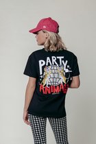 Colourful Rebel Party Animale Glitter Loose Fit Tee - Maat S