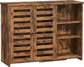 Segenn's Wimp Dressoir - Opbergkast - Keukenkast met 2 lamellendeuren -  verstelbare plank -  100 x 35 x 75 cm,