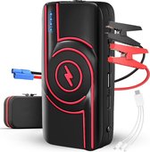 Jumpstarter - 12V Jump Starter - 600A - 5-in-1 Starthulp, Powerbank, LED Zaklamp, SOS Noodlicht en oplaadkabels IOS & Android - Rood/Zwart