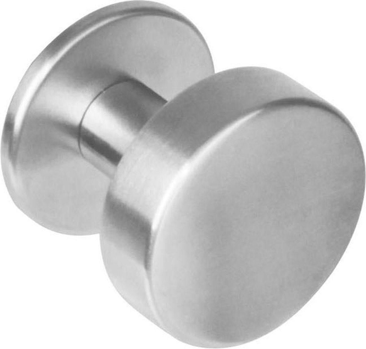 Intersteel Knop rond plat op rozet rvs geborsteld
