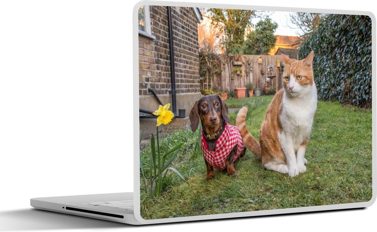 Afbeelding van product SleevesAndCases  Laptop sticker - 12.3 inch - Hond - Kat - Tuin