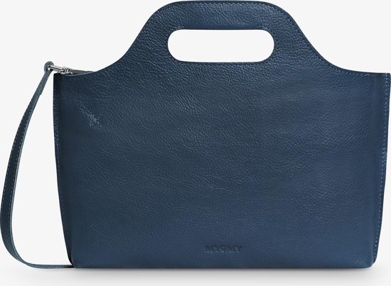 onvergeeflijk klei binnenkomst MYOMY Schoudertas My Carry Bag Mini Leer - blauw | bol.com