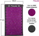 Flowee Spijkermat – Grijs met Paars – (77cm x 45cm) – Acupressuur mat – Acupressure mat - Shakti Massage