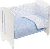 Interbaby Ledikant Lovely Kroon 124 X 64 Cm Wit/blauw 4-delig