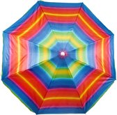 Meyro Lifestyle - Strandparasol - Print - Regenboog - Inklapbaar - diameter Ø 150 cm