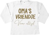 Shirt baby-dreumes-oma's vriendje voor altijd-wit-goud-Maat 62