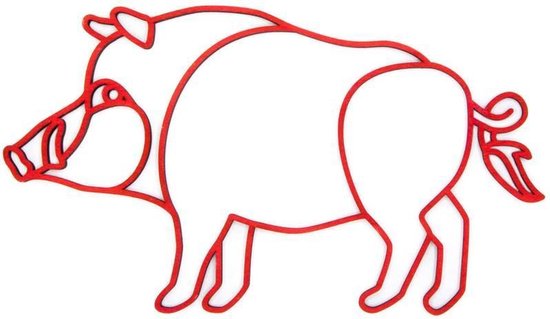Mono Object plintdier zwijn rood large - 51.5 x 29.5 x 0.6 cm