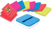 Value Pack: Post-it®  Z-Notes Dispenser - met 8 stuks Post-it Super Sticky Z-Notes- Neon