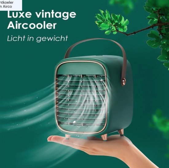 Mini Airco - Mobiele Airco - Luchtkoeler - Airconditioning - Ventilator - Aircooler - Tafelventilator - Groen