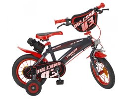 Toimsa Volcano Jongensfiets - Kinderfiets voor Jongens - 12 Inch 22 cm - Trommelrem - Zwart/Rood