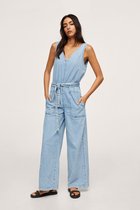 Mango Broek Denim Jumpsuit Met Ceintuur 17031509 Tm Dames Maat - 46