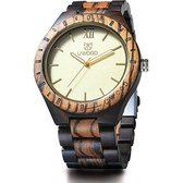 Victorious Houten Horloge – Heren Horloge – Dames Horloge – Multi Bruin Zebrahout –Ø49mm