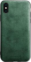 Alcanside Alcantara Backcover Hoesje - Geschikt voor iPhone XS / X - Midnight Green