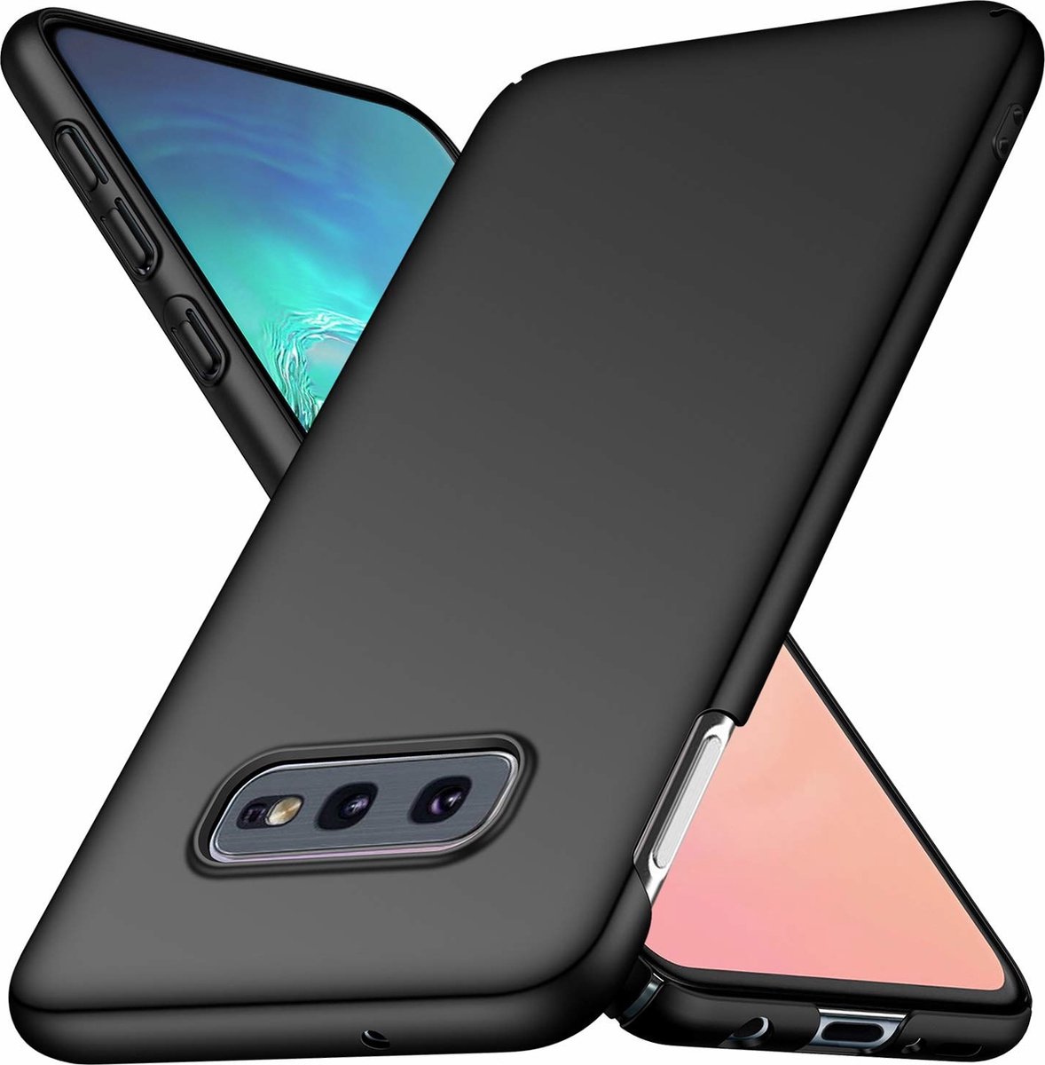 ultra thin geschikt voor Samsung Galaxy S10e case + gratis glazen screenprotector - zwart
