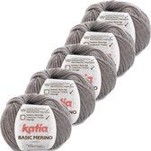 Basic Merino - kleur 13_Medium grijs - bundel 5 bollen 50 gr.  van 120 m.