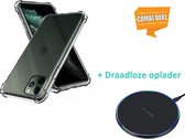 Shock Case Geschikt Voor Apple Iphone 11 Pro Max - Transparant Met Draadloze Oplader