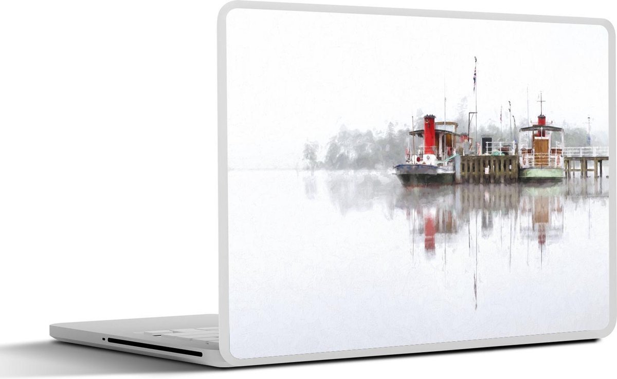 Afbeelding van product SleevesAndCases  Laptop sticker - 15.6 inch - Stoomboot aan de kade