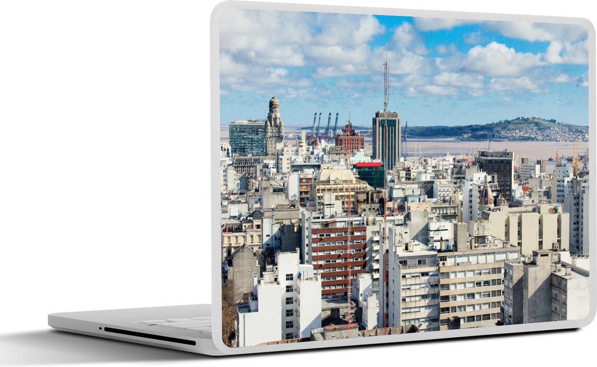 Afbeelding van product SleevesAndCases  Laptop sticker - 17.3 inch - Uitzicht over Montevideo in Zuid-Amerika tijdens de middag