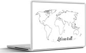 Laptop sticker - 11.6 inch - Wereldkaart - Simpel - Quote - Kinderen - Jongens - Meisjes - 30x21cm - Laptopstickers - Laptop skin - Cover