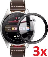 Full Cover 3D Edge Curved Screen Protector Hoes Geschikt Voor Huawei Watch 3 Pro (Classic/Active/Elite) Smartwatch - Screenprotector Met Optimale Rand Tot Rand Display Bescherming - Schermbes