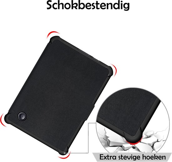 Hoesje Geschikt voor Kobo Libra H2O Hoes Bescherm Hoesje Case Sleep Cover Trifold - Hoes Geschikt voor Kobo Libra H2O Hoesje - Zwart van Hoesje  — afbeelding 4