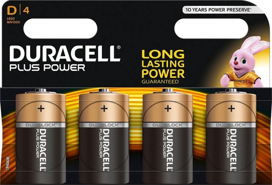 Duracell D PLUS batterij - 4 stuks