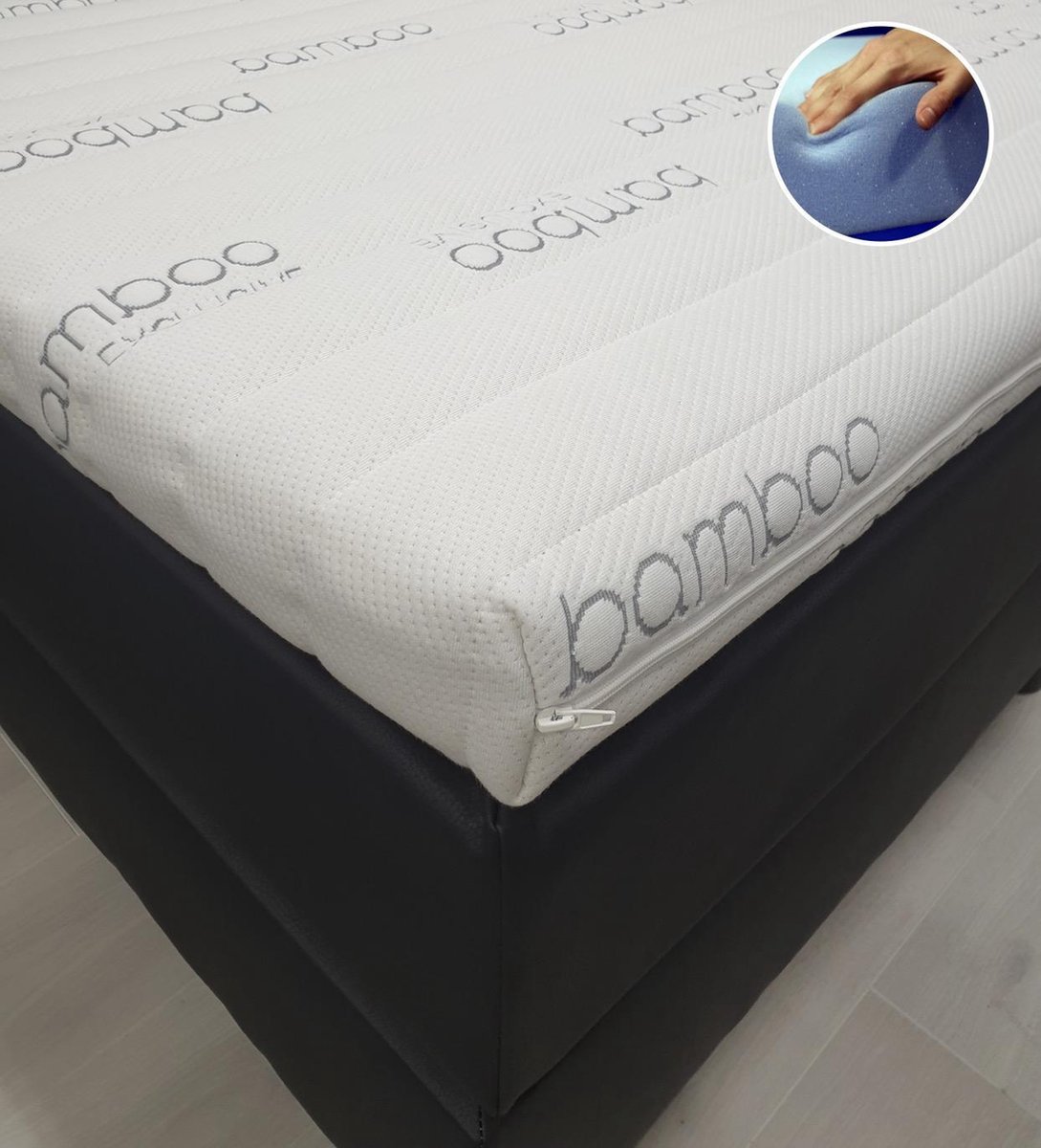dreambedden Topper 180x200 Bamboo Exclusive HR55 Koudschuim Anti Allergie Ca. 8cm dik wit