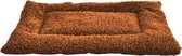 Topmast Hondendeken Dierenmat Benchmat Soft Fleece - Bruin - 90 X 55 cm