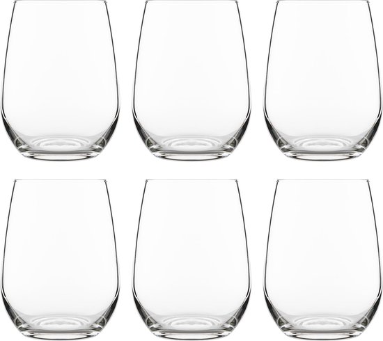 Libbey Wijnglas Miston - 470 ml / 47 cl - 6 stuks - Vaatwasserbestendig - Geen voetje - Zonder steel - Modern - Trendy