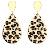Oorbellen-Hanger druppelvorm Leopard look- Musthaves