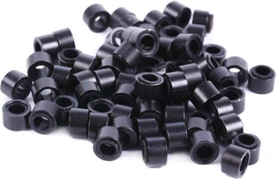Micro anneaux avec silicone (1000 pièces) | Noir | Pour placer des  extensions de... | bol.com