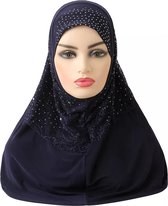 Elegant Blauwe Hoofddoek, mooie hijab