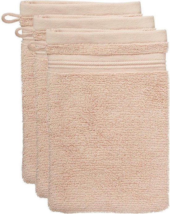 Beddinghouse Sheer set van 3 Washandjes - 16x22  cm - Zacht Roze