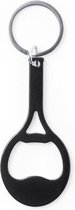 Sleutelhanger Tennis Racket zwart Flesopener metaal