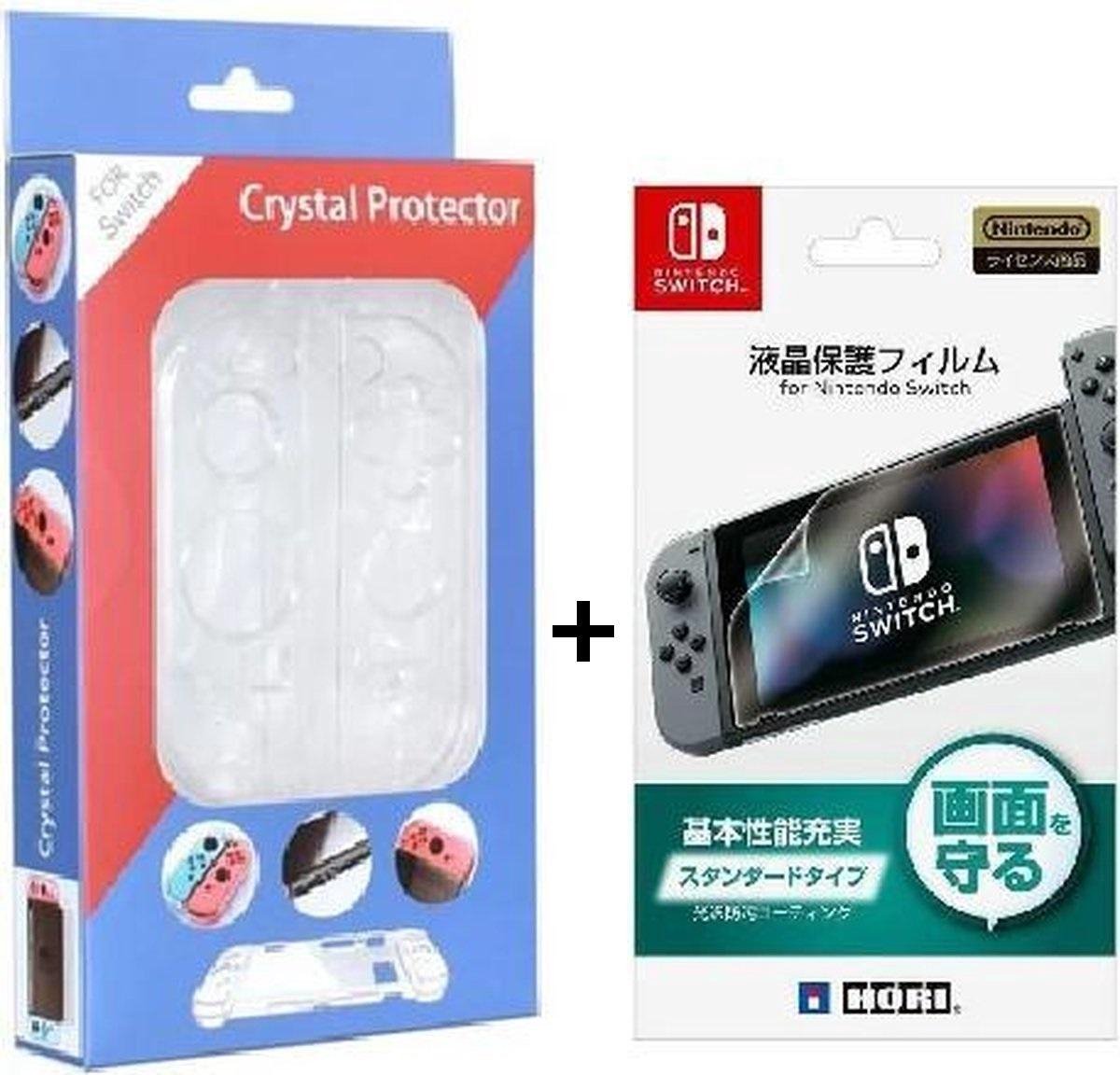 BEST GETEST !!!! Behuizing case Crystal + screen protector HORI (2 in 1) geschikt voor Nintendo Switch