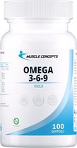 Omega 3 6 9 capsules | Muscle Concepts - Bevat alle Omega onverzadigde vetzuren - 100 softgels
