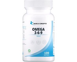 Muscle Concepts Muscle Concepts Omega 3-6-9 - Alle Omega onverzadigde vetzuren - Visolie - 100 softgels - 100 stuks