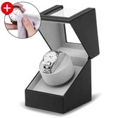 Goodlux horloge opwinder – Horloge winder box – Automatische horloge opwinder doos – Watchwinder – 1 horloge opbergbox – Zwart +  Horloge poetsdoekje