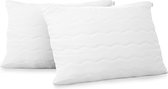 Inzetkussen - Hoofdkussen Reve - Set van 2 - 50 x 75 cm - Polyester omhulsel - Vulling siliconen bol - Wit