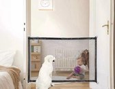 Hondenhek -  Baby Traphek Binnen - Traphekje Hond zonder Boren - Veiligheidshek - Deurhekje -Opvouwbaar-110 x 72 cm - Zwart