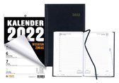 Brepols Bureau Agenda 2022 - Saturnus - 1d/1p - Blauw + Weekblok (met boorgat) 2022 - Week begint op Zondag