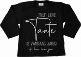 Shirt kind-Hoera mijn lieve tante is vandaag jarig-Maat 56