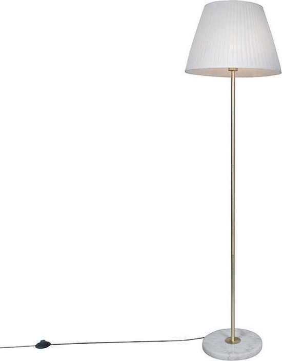 QAZQA kaso - Retro Vloerlamp | Staande Lamp met kap - 1 lichts - H 1750 mm - Crème - Woonkamer | Slaapkamer | Keuken