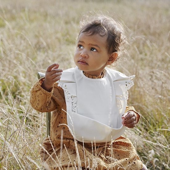 Elodie slab - Slabbetjes- Slabbertjes Baby - Slab - Slab met opvangbakje - Vanilla White van Elodie — afbeelding 3