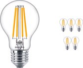 Voordeelpak 6x Philips Klassiek LEDbulb E27 A60 10.5 827 Filament | Zeer Warm Wit - Vervangt 100W