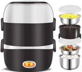 Thuys Rijstkoker Met Stomer - Rijstkoker Klein 2L - Stoomkoker - Multicooker - Multicooker klein - Stoompan - Intstant pot - Drie Lagen - RVS Behuizing - Multifunctioneel