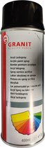 Granit Acryl Lakspray - Spuitlak - Uitstekende Hechting - RAL 9017 - Verkeerszwart - Hoogglans