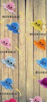 Pluche Octopus Sleutelhanger - Roze Blauw - Mood Knuffel Omkeerbaar - Reversible Plush - Blij en Boos - Bekend van TikTok - Brievenbus cadeau