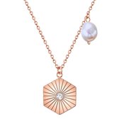 Valero Pearls damesketting roestvrijstalen zoetwaterparel One Size Roségoud 32018615