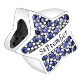 Bedel geboorte maand September | Ster met zirkonia | 925 Sterling Zilver